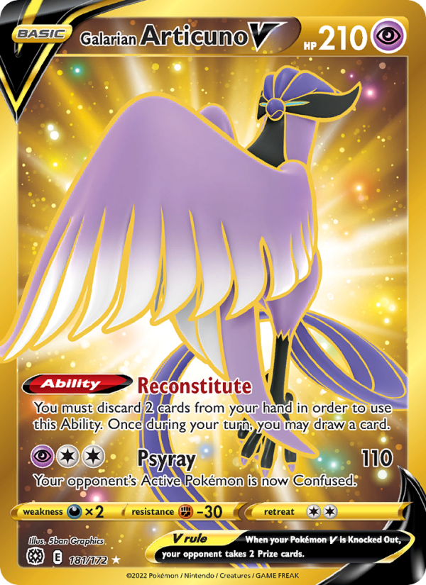 Galarian Articuno V (181/172) Holographic card image