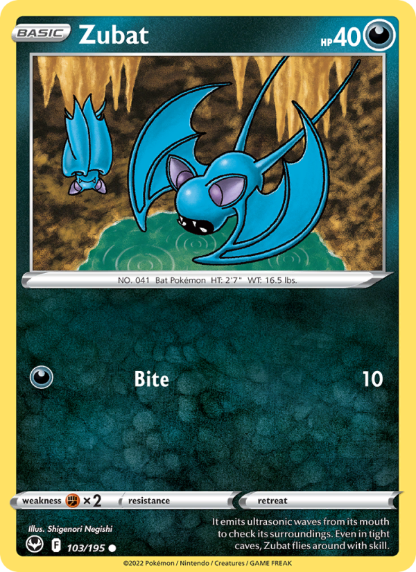 Zubat (103/195) Reverse Holo card image
