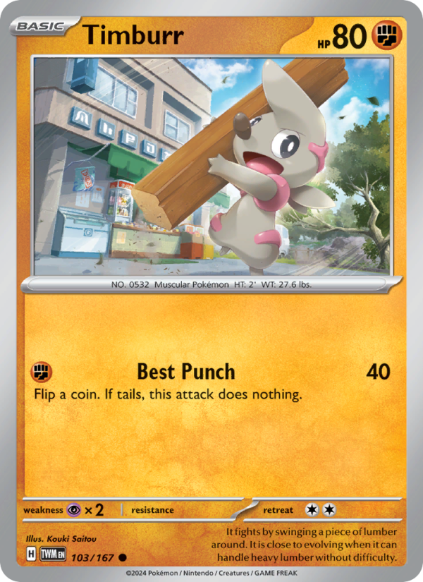 Timburr (103/167) Reverse Holo card image