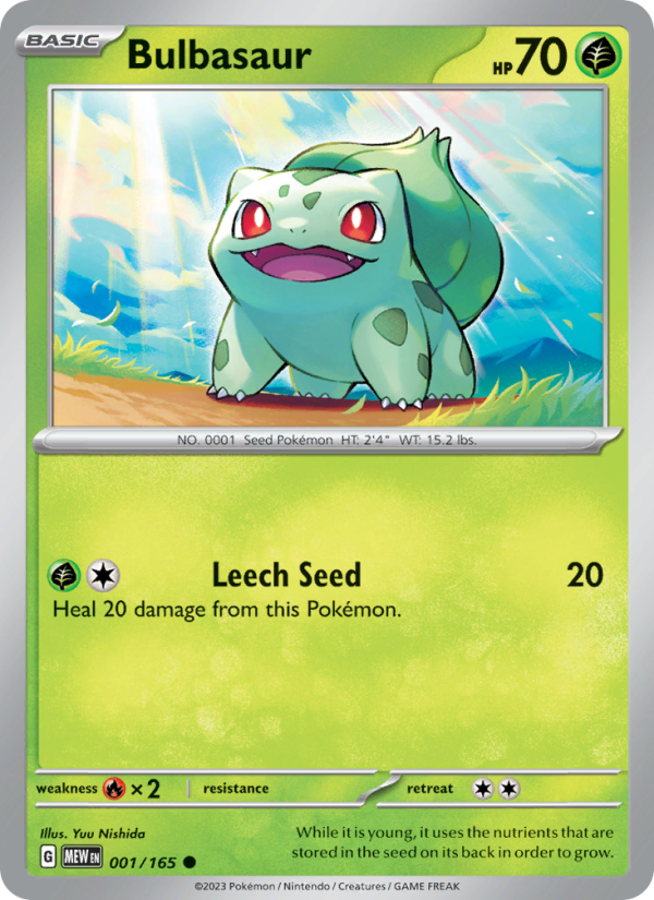 Bulbasaur (001/165) Reverse Holo card image