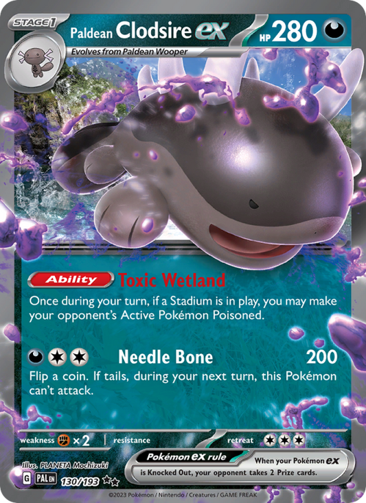 Paldean Clodsire ex (130/193) Holographic card image