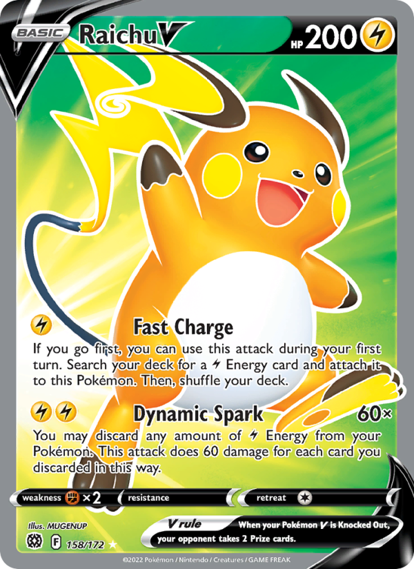 Raichu V (158/172) Holographic card image