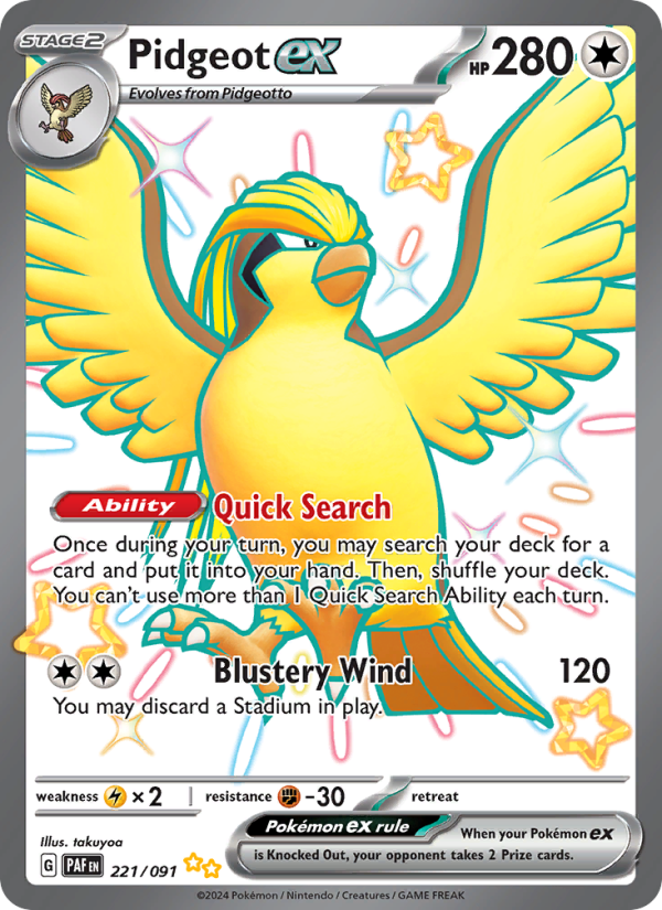 Pidgeot ex (221/91) Holographic card image