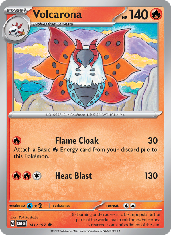 Volcarona (041/197) Reverse Holo card image