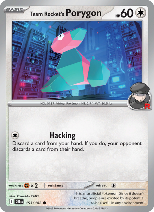 Team Rocket's Porygon (153/182) Reverse Holo card image