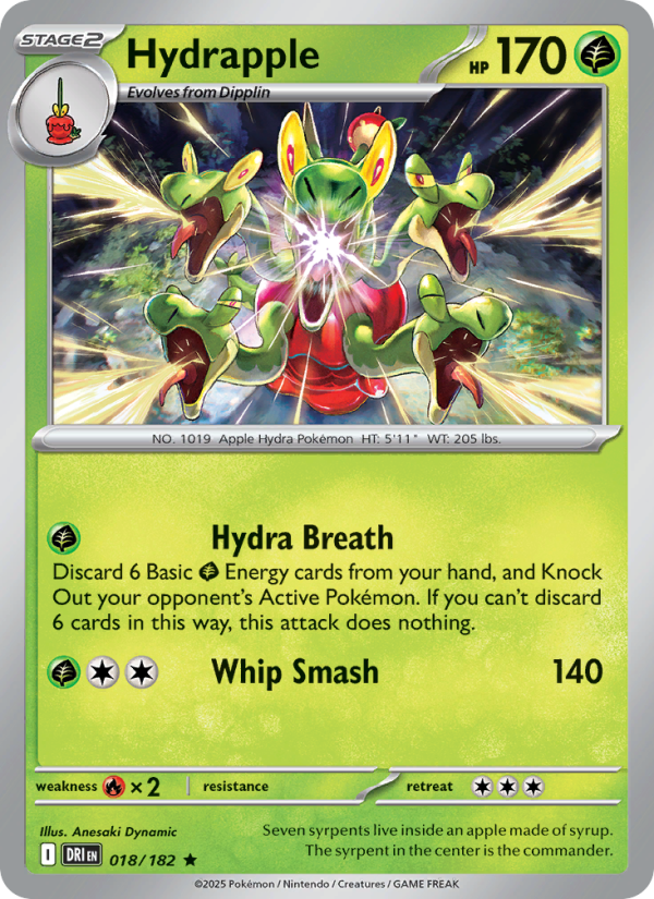 Hydrapple (018/182) Reverse Holo card image