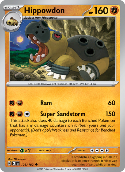 Hippowdon (106/182) Reverse Holo card image