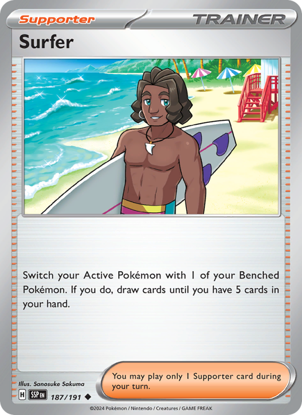 Surfer (187/191) Reverse Holo card image