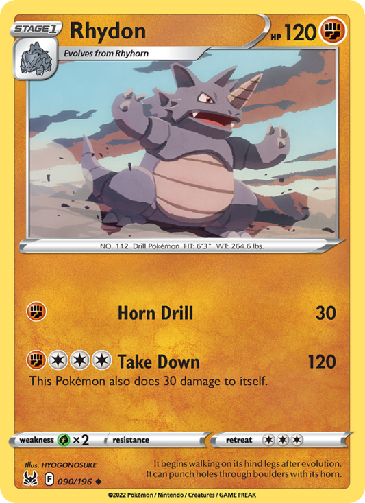 Rhydon (090/196) Reverse Holo card image