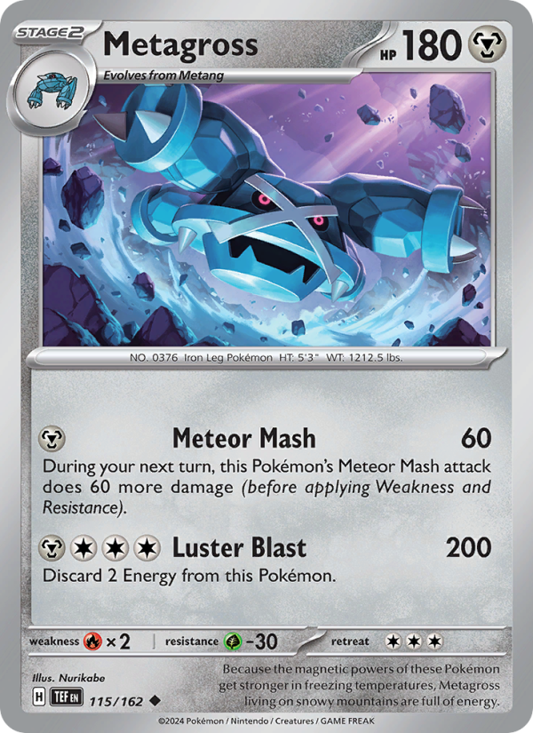 Metagross (115/162) Reverse Holo card image