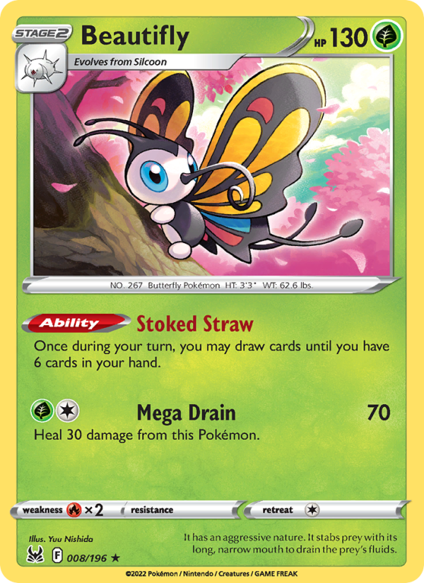 Beautifly (008/196) Reverse Holo card image