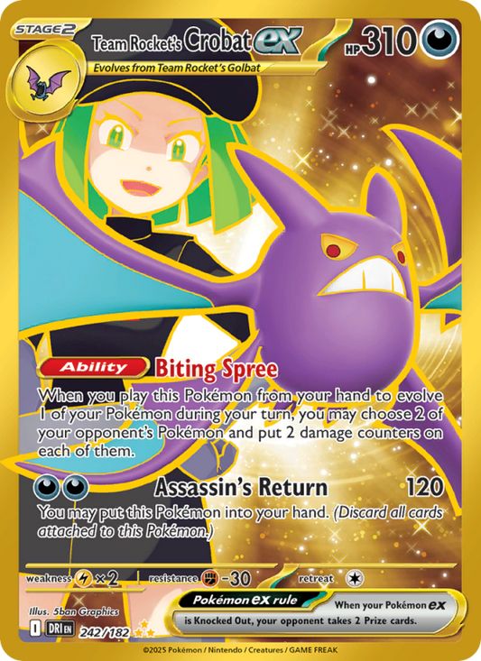 Team Rocket's Crobat ex (242/182) Reverse Holo card image