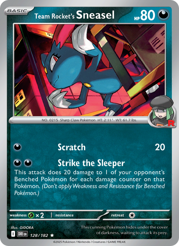 Team Rocket's Sneasel (128/182) Reverse Holo card image