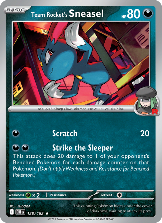 Team Rocket's Sneasel (128/182) Reverse Holo card image