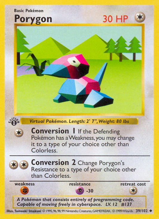 Porygon (039/102) Reverse Holo card image