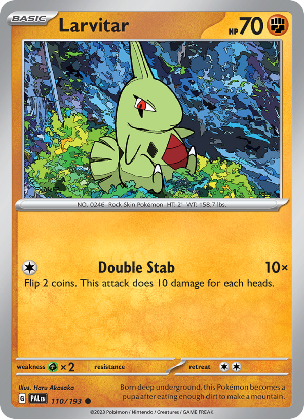 Larvitar (110/193) Reverse Holo card image
