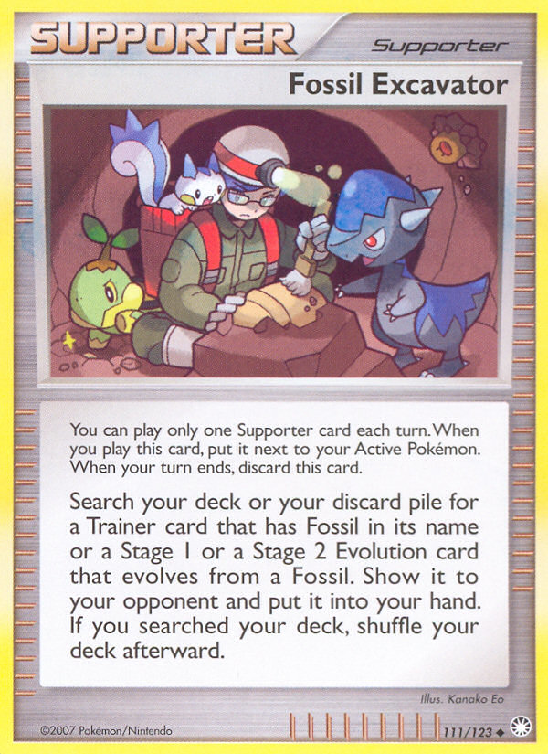 Fossil Excavator (111/122) Reverse Holo card image