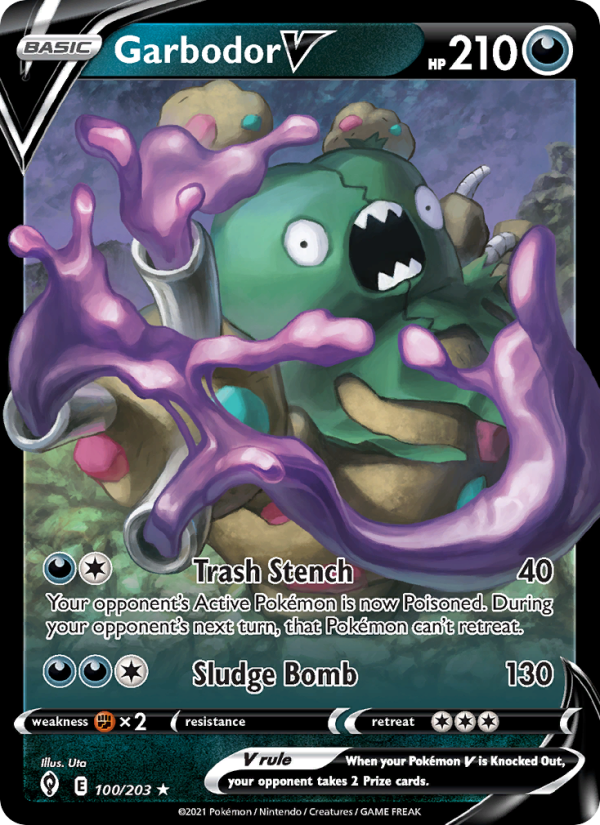 Garbodor V (100/203) Holographic card image