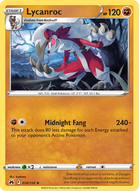 Lycanroc (074/159) Reverse Holo card image