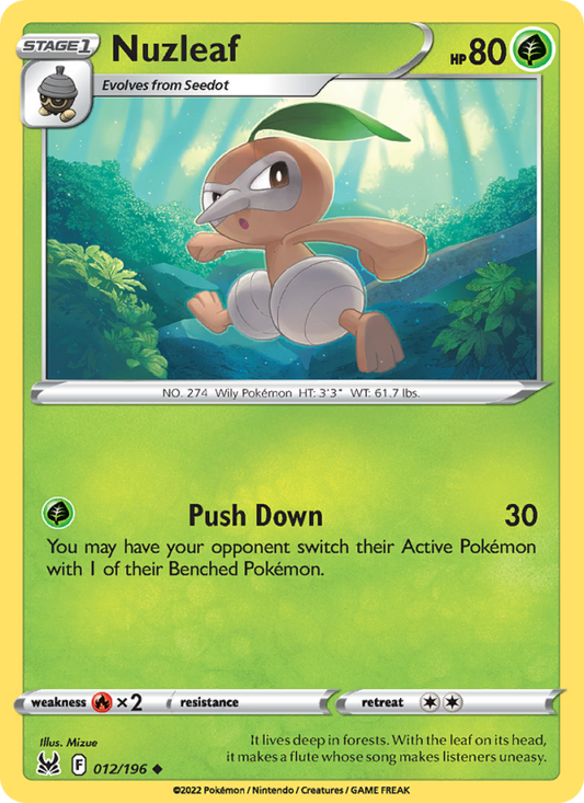 Nuzleaf (012/196) Reverse Holo card image