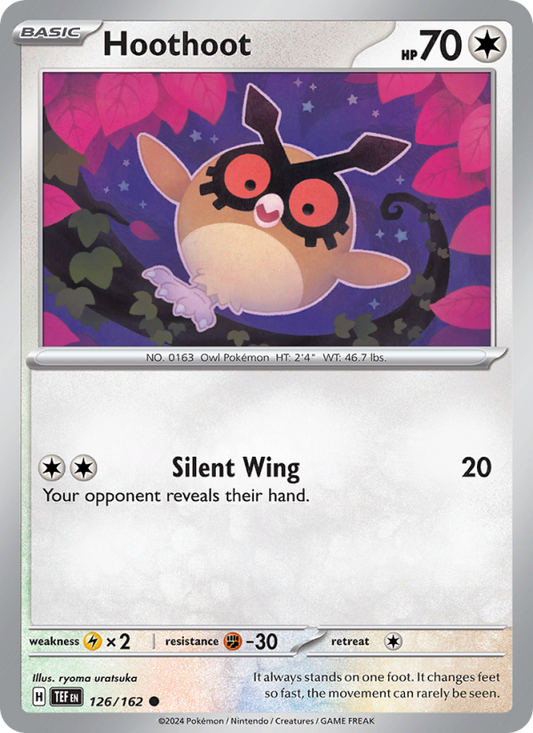 Hoothoot (126/162) Reverse Holo card image