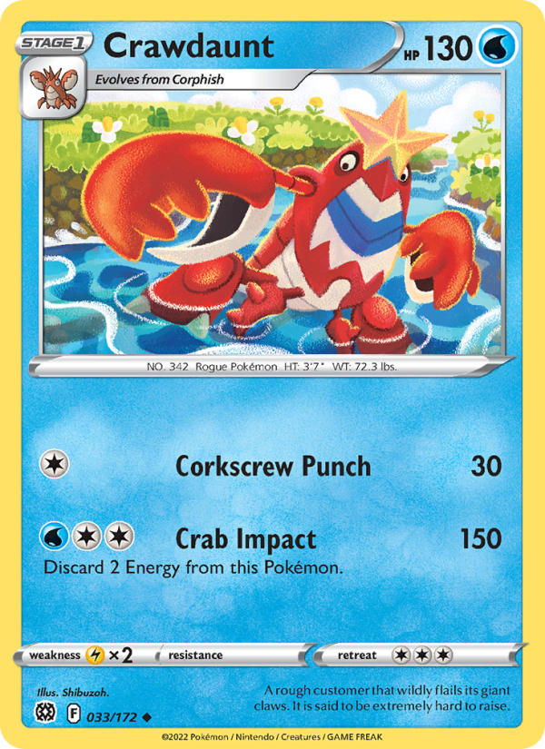 Crawdaunt (033/172) Reverse Holo card image