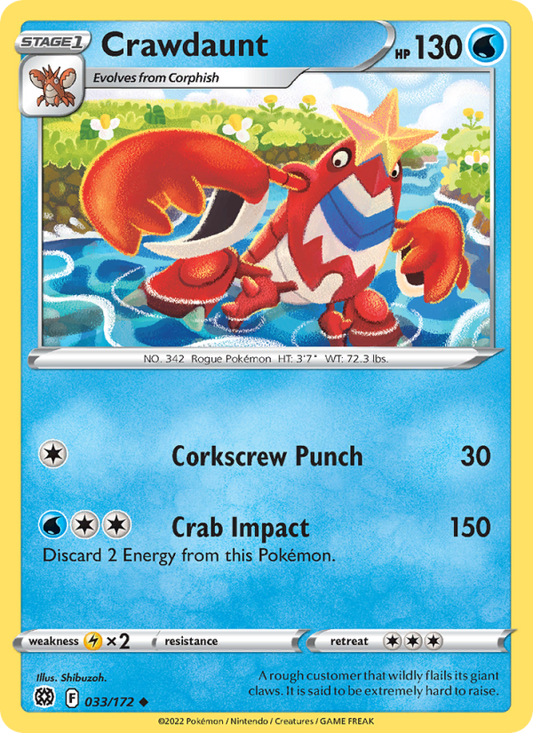 Crawdaunt (033/172) Reverse Holo card image