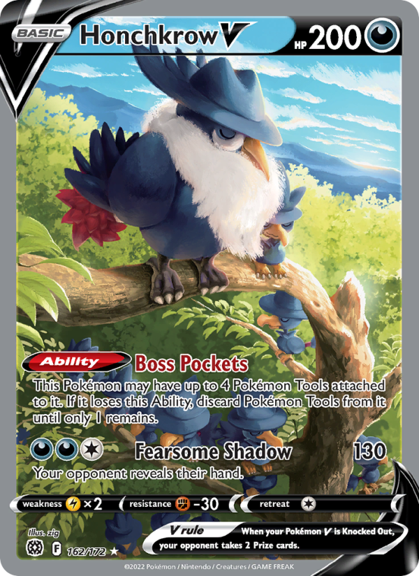 Honchkrow V (162/172) Holographic card image