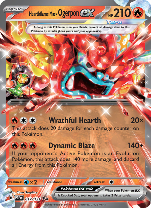 Hearthflame Mask Ogerpon ex (017/131) Reverse Holo card image