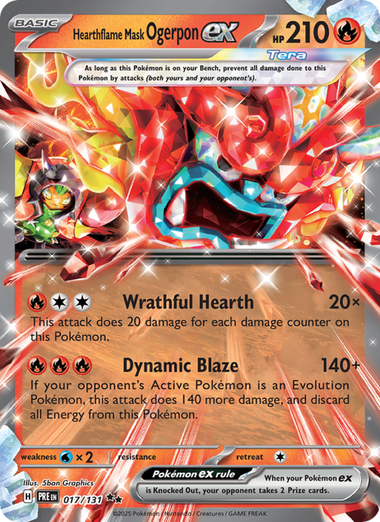 Hearthflame Mask Ogerpon ex (017/131) Reverse Holo card image