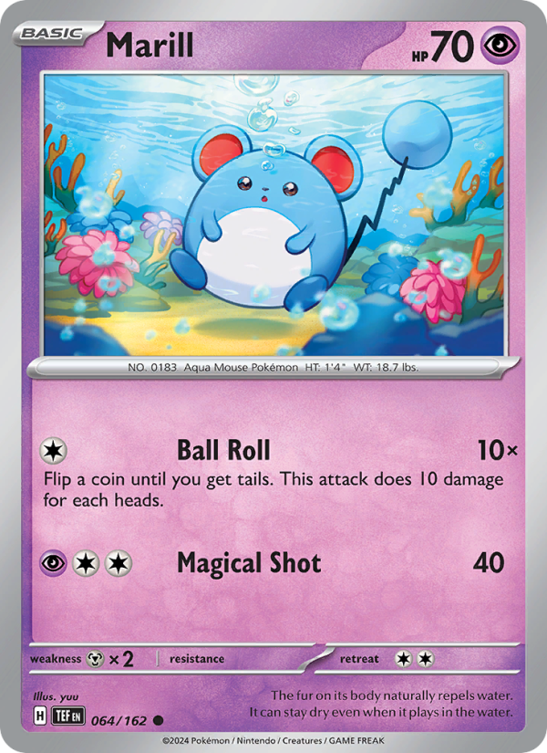 Marill (064/162) Reverse Holo card image