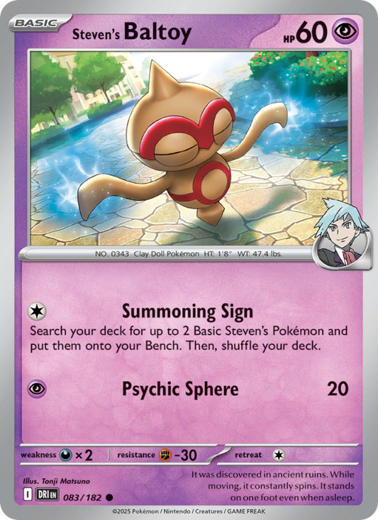 Steven's Baltoy (083/182) Reverse Holo card image