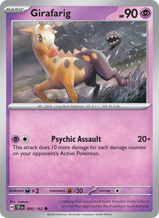 Girafarig (066/162) Reverse Holo card image
