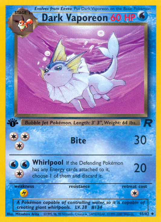 Dark Vaporeon (045/82) Reverse Holo card image