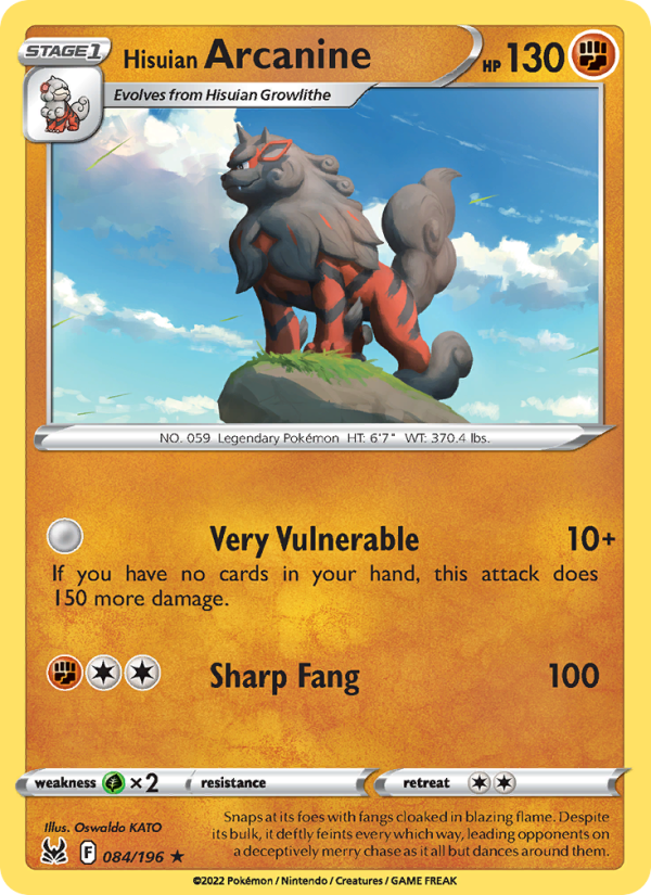 Hisuian Arcanine (084/196) Reverse Holo card image