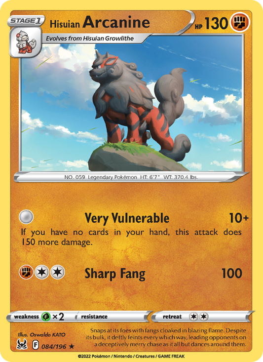 Hisuian Arcanine (084/196) Reverse Holo card image
