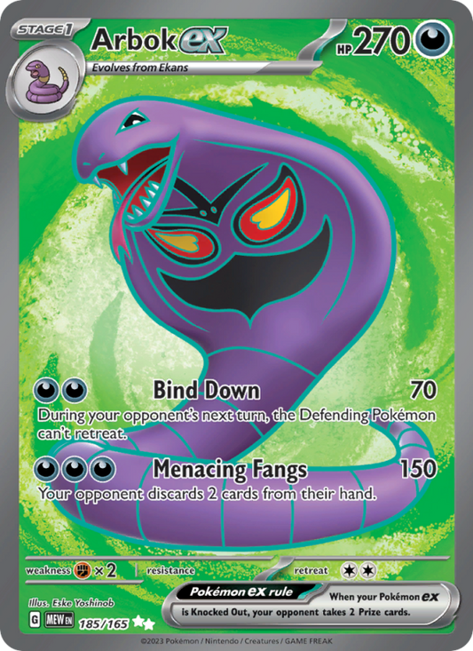 Arbok ex (185/165) Holographic card image