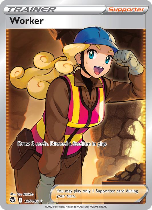 Worker (195/195) Holographic card image
