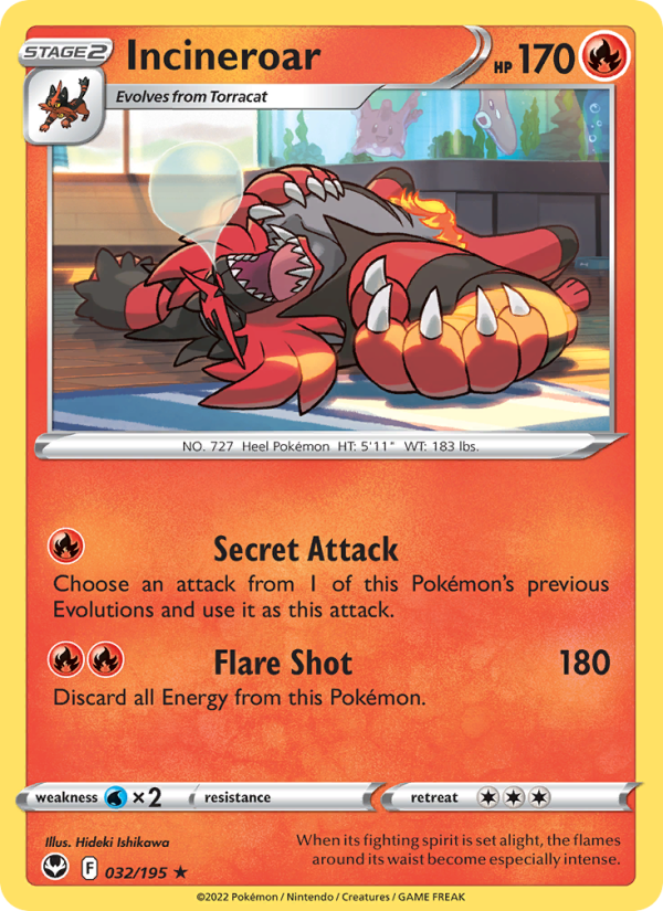 Incineroar (032/195) Reverse Holo card image