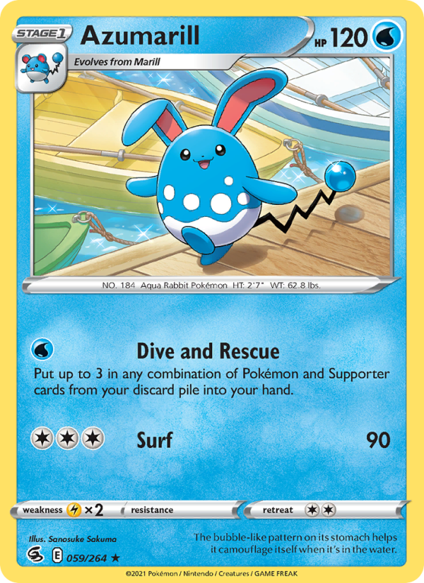 Azumarill (059/264) Reverse Holo card image