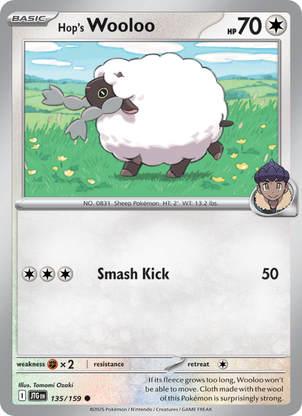 Hop's Wooloo (135/159) Reverse Holo card image