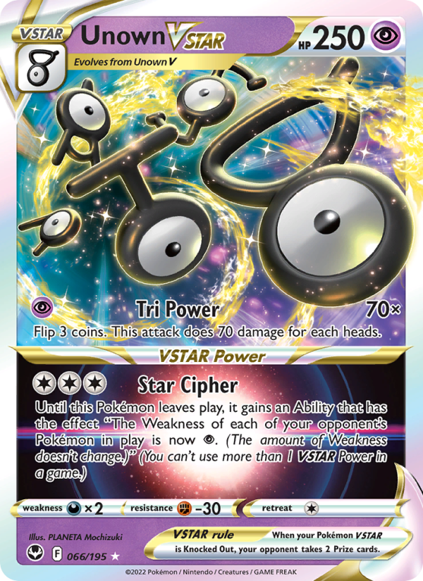 Unown VSTAR (066/195) Holographic card image