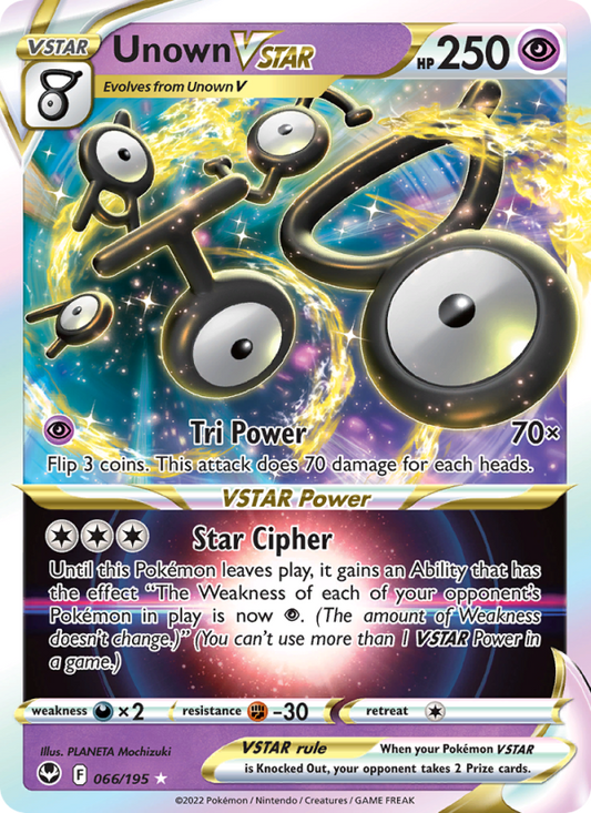 Unown VSTAR (066/195) Holographic card image