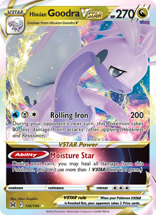 Hisuian Goodra VSTAR (136/196) Holographic card image