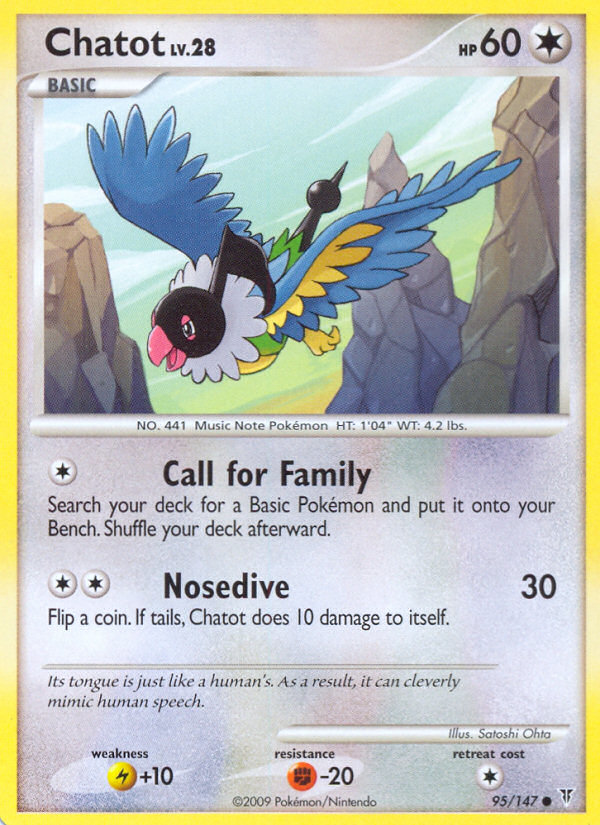 Chatot (095/147) Reverse Holo card image