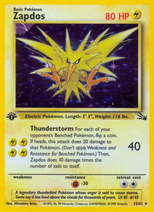 Zapdos (015/62) Reverse Holo card image
