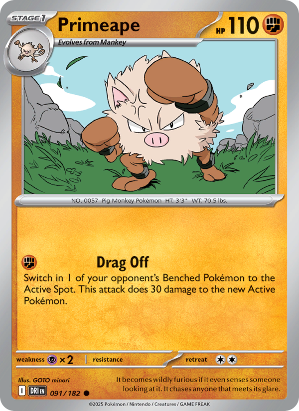 Primeape (091/182) Reverse Holo card image