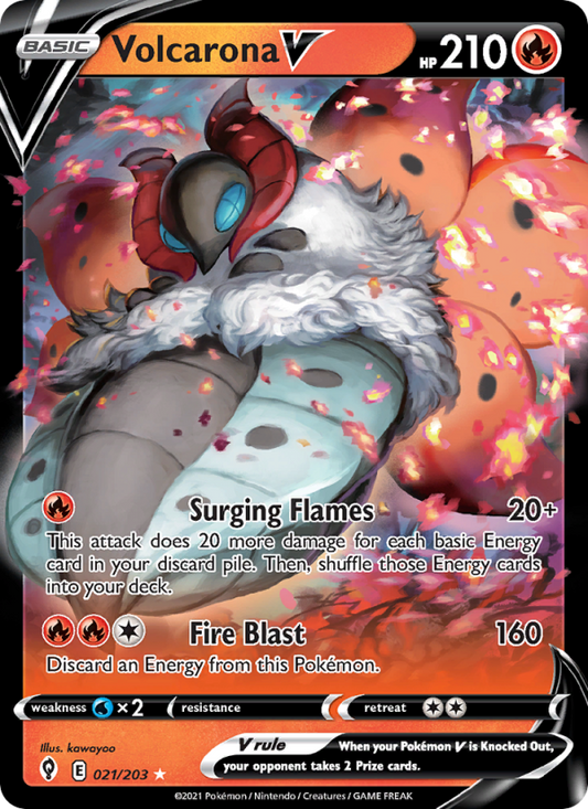 Volcarona V (021/203) Holographic card image