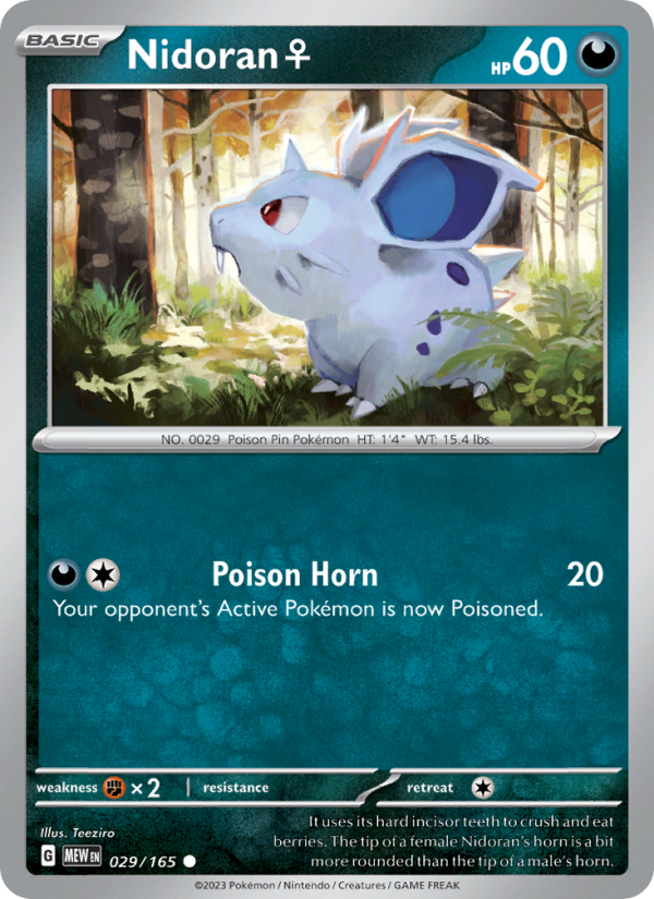 Nidoranâ™€ (029/165) Reverse Holo card image