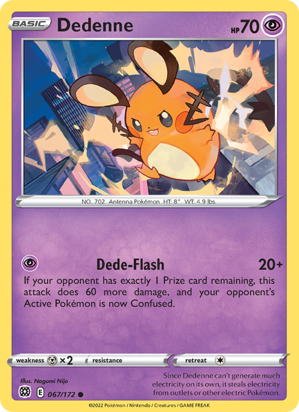 Dedenne (067/172) Reverse Holo card image